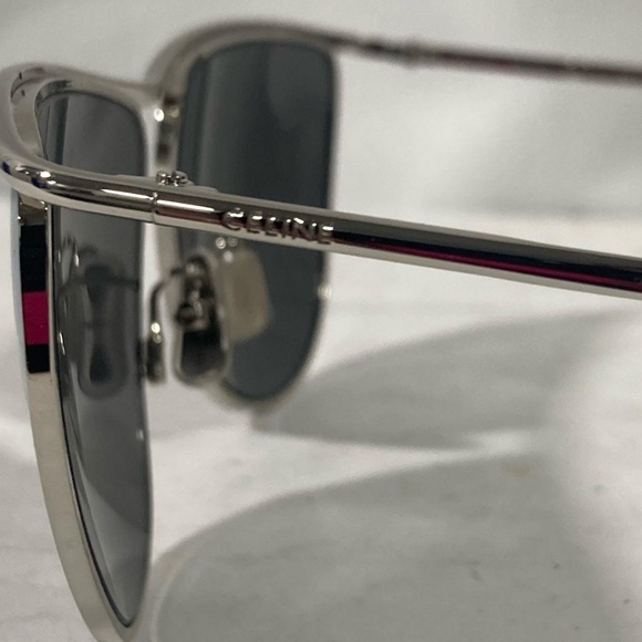 CELINE SUNGLASSES CHROME SILVER TONE IN CASE STYLE # CL40098U - Picture 11 of 11